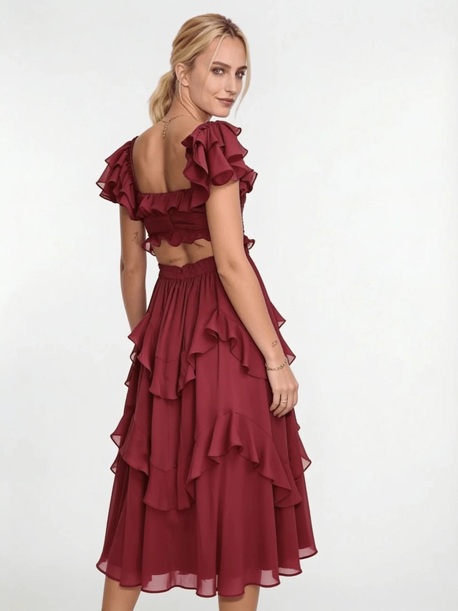 Aynard Summer Ruffled Short Sleeved Dressmidi dressCelidiorCelidiorCJLY205744105EVnull