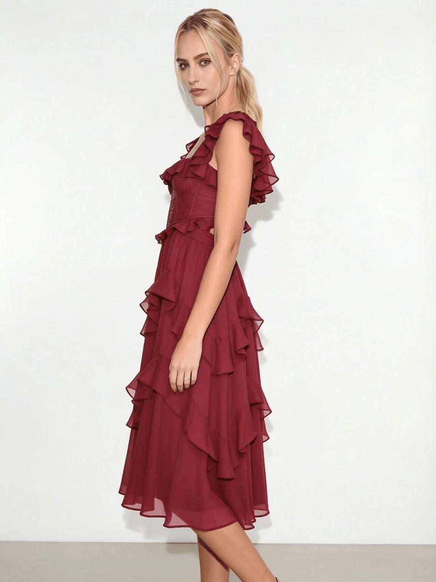Aynard Summer Ruffled Short Sleeved Dressmidi dressCelidiorCelidiorCJLY205744105EVnull