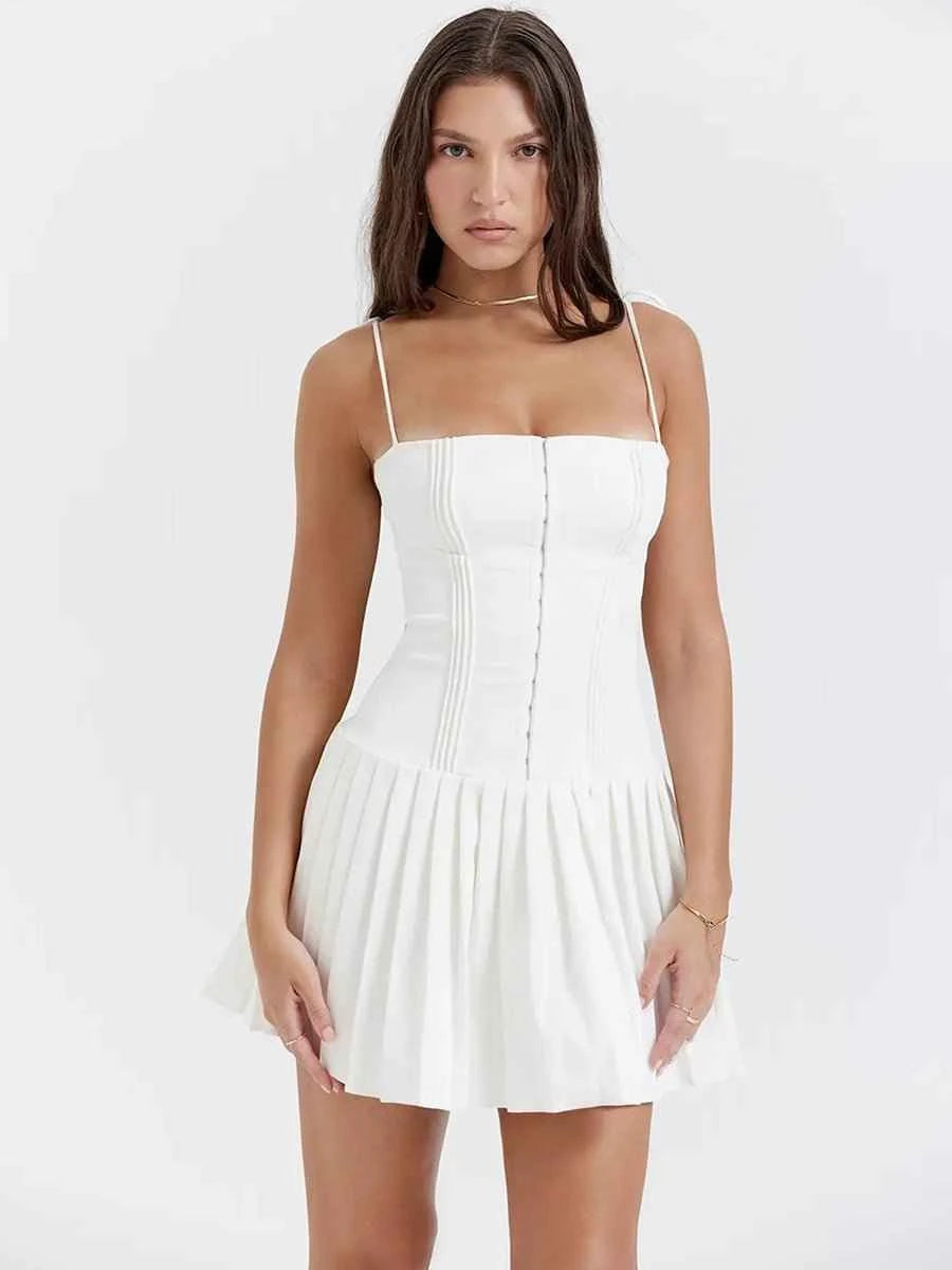 Azure Summer Strappy Suspender Corset Dress