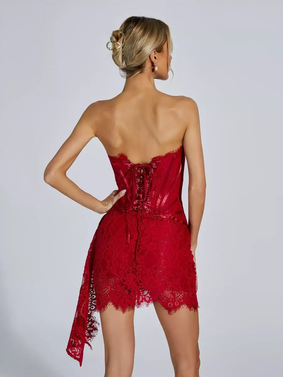 Azzie Sexy Lace Stitching Waist Tube Top Dressmini dressCelidiorCelidiorCJLY195970112LOnull