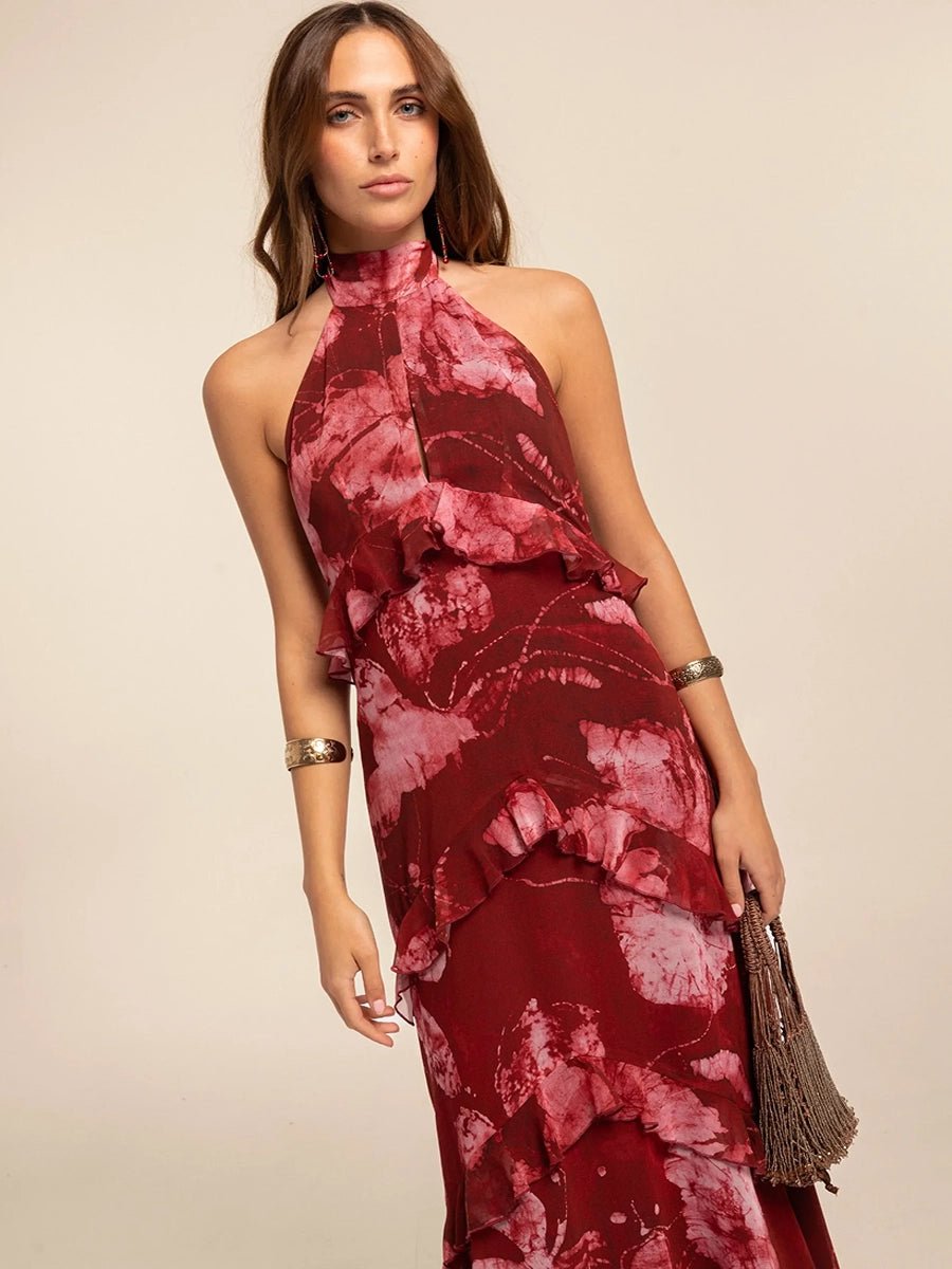 Bernice Casual Chic Printed Halter-Neck Maxi Dressmaxi dressCelidiorCelidiorCJLY297901407GTnull
