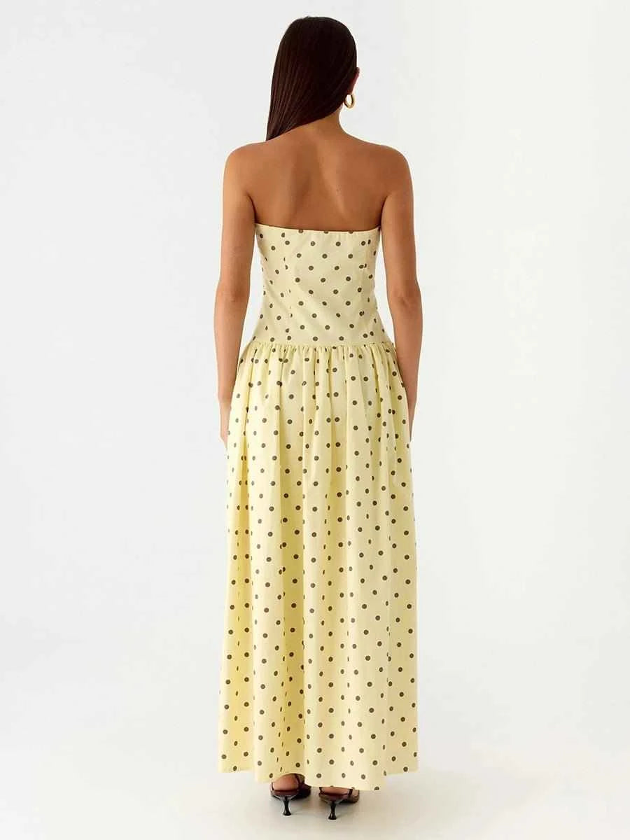 Bianca Elegant Polka-dot Off-shoulder Dresses - Celidior