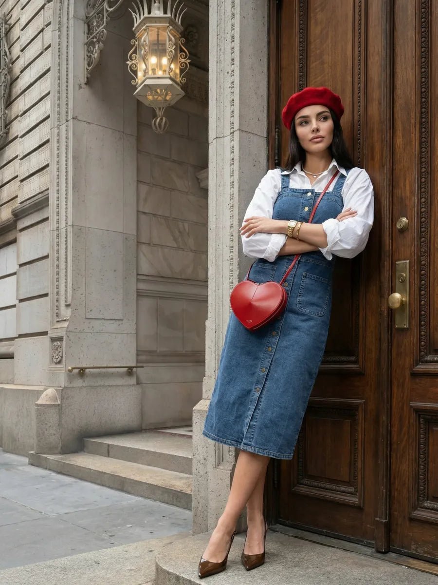 Calypso Denim Dress With Straps And Buttons - Celidior