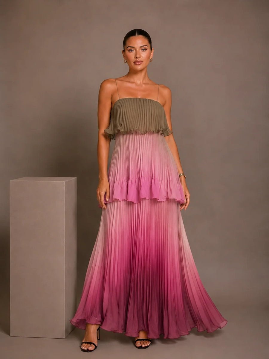 Heulwen Elegant Spaghetti Strap Ruffle Tiered Flowy Maxi Dressmaxi dressCelidiorCelidiorCJLY299584301AZ1null