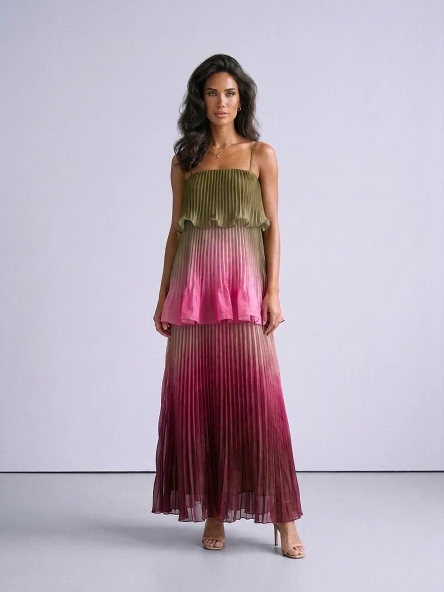 Heulwen Elegant Spaghetti Strap Ruffle Tiered Flowy Maxi Dressmaxi dressCelidiorCelidiorCJLY299584301AZ1null