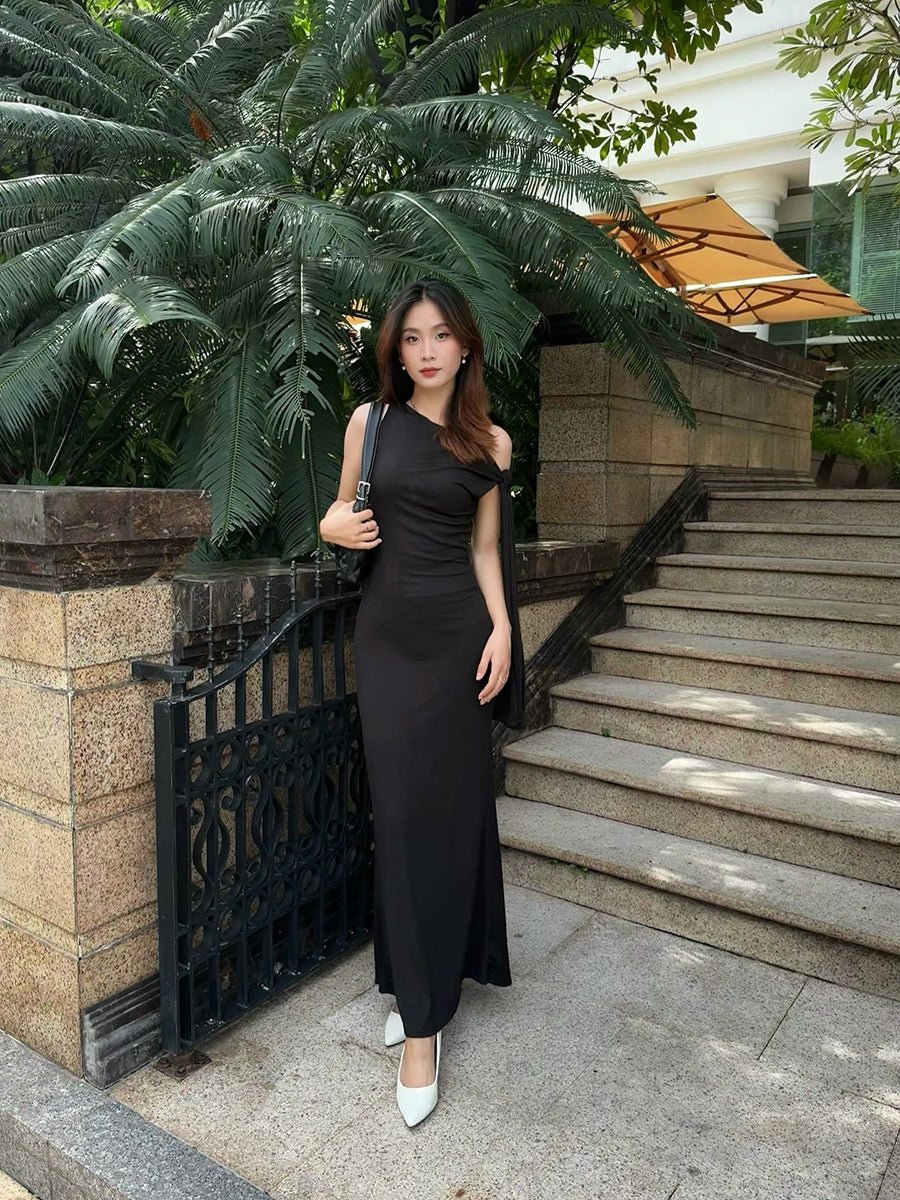 Ira One-shoulder Ribbon Long DressOtherCelidiorCelidior