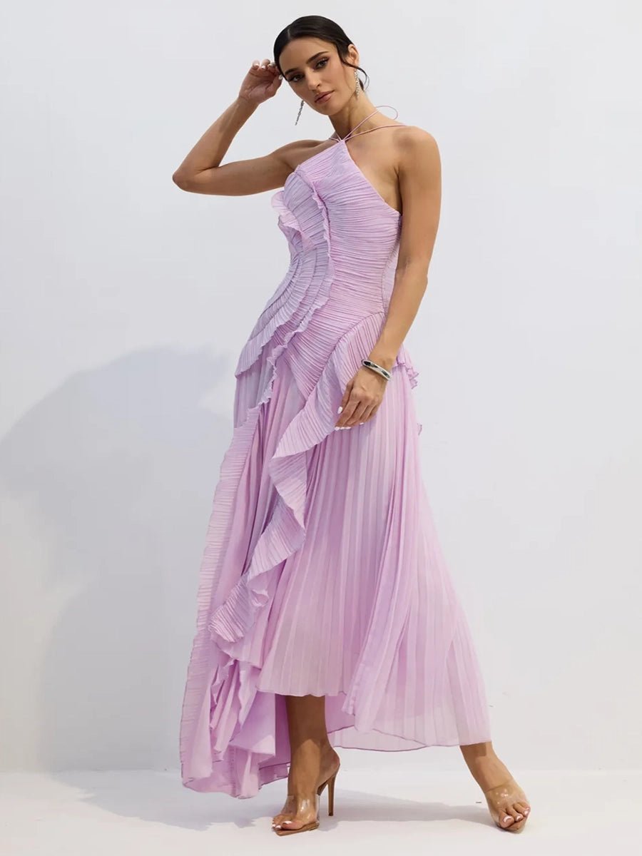 Sitara Women Strapless Sexy Backless Slit Tassel Elegant Dress - Celidior