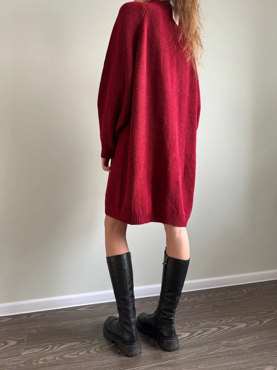 Tala Sweater DressdressesCelidiorCelidiorCJNSSYMY00527-Wine red-S