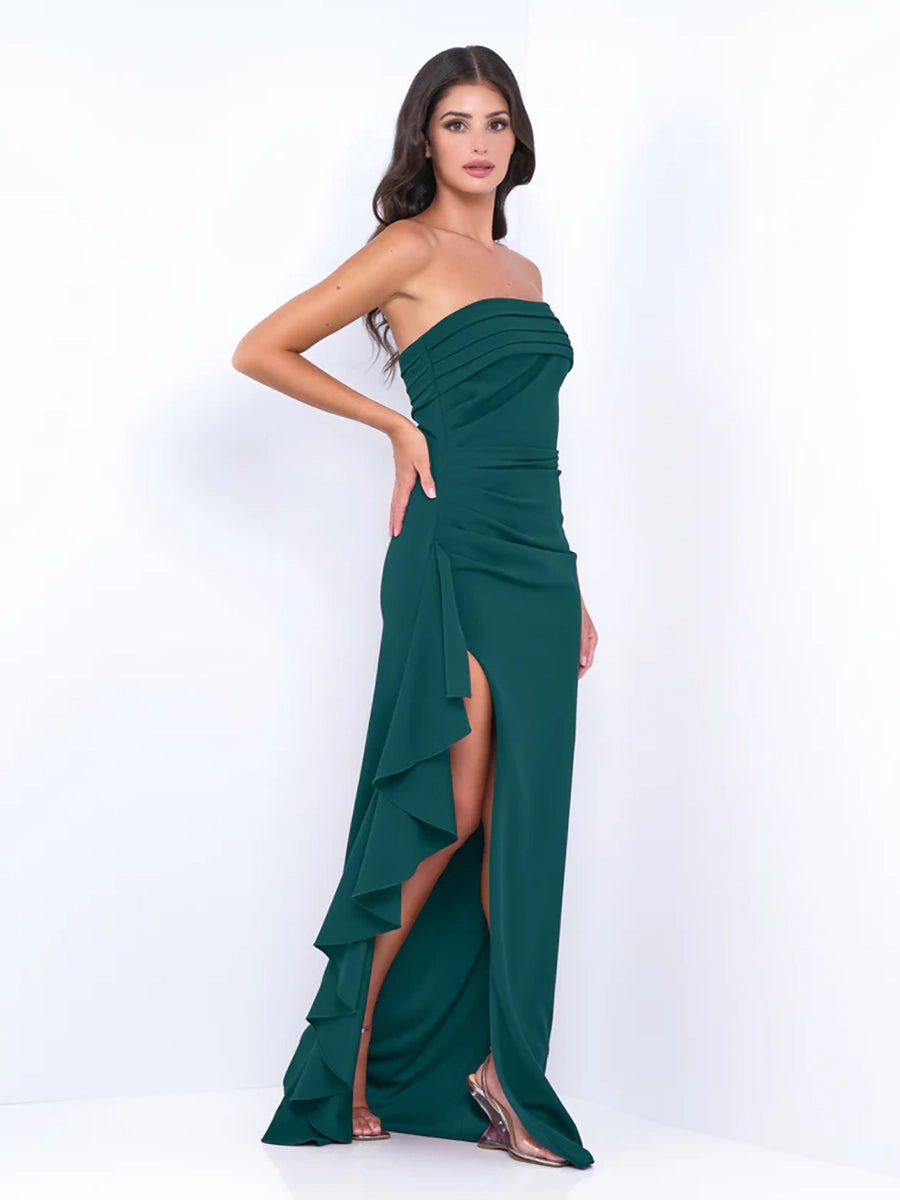 Yaser Strapless Split Long Dress PleatedOtherCelidiorCelidiorCJLY195233606FU