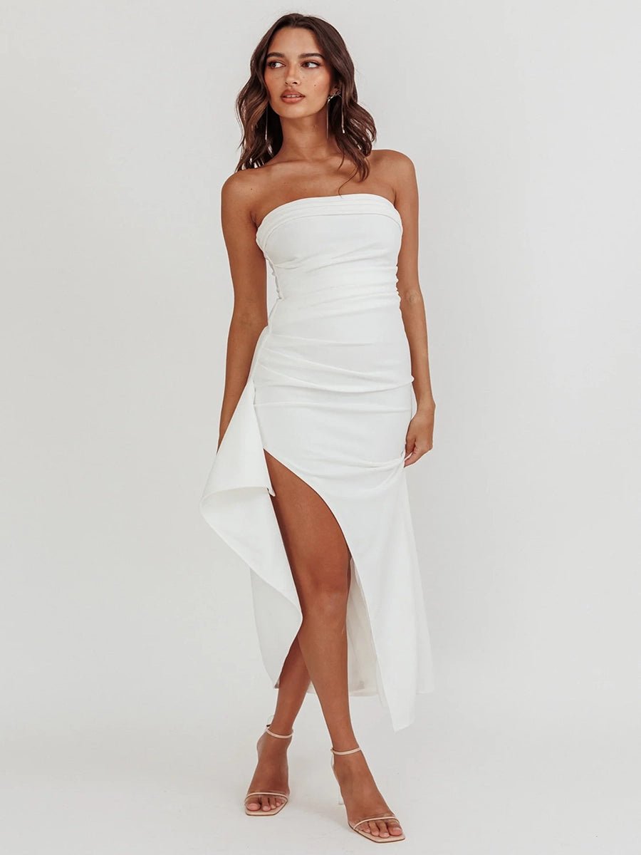 Yaser Strapless Split Long Dress PleatedOtherCelidiorCelidiorCJLY195233609IR