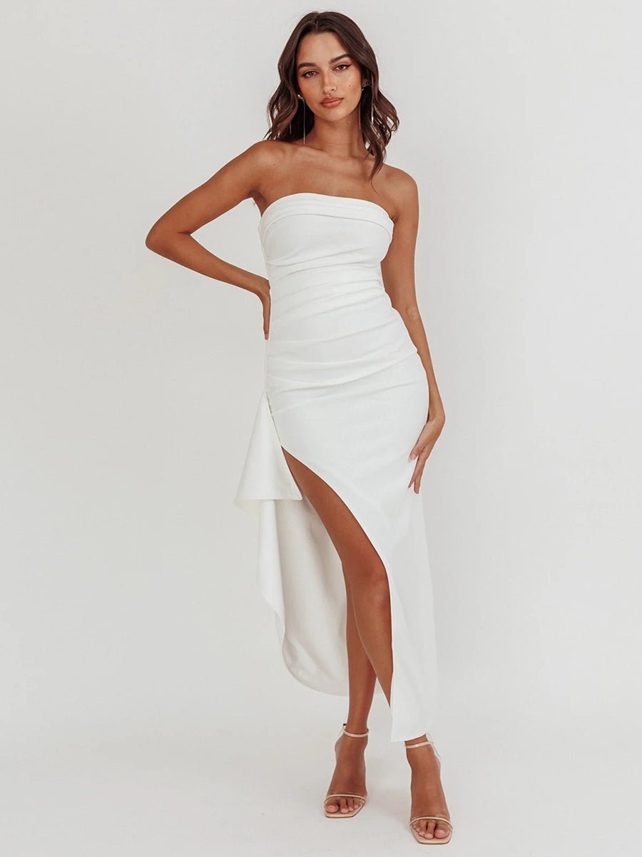 Yaser Strapless Split Long Dress PleatedOtherCelidiorCelidiorCJLY195233609IR