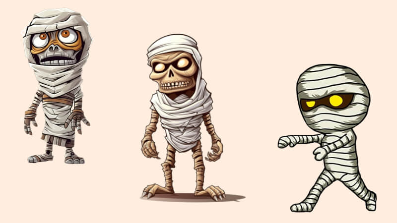 3 Simple Halloween Mummy Drawings for Kids and Beginners - Celidior