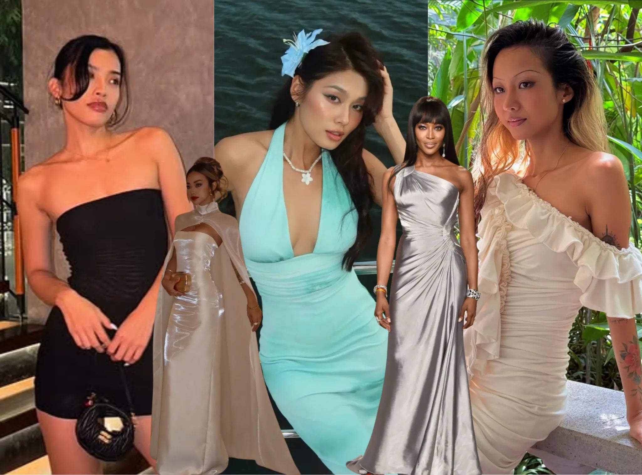 5 suggestions for light-colored party dresses for dark-skinned girls - Celidior