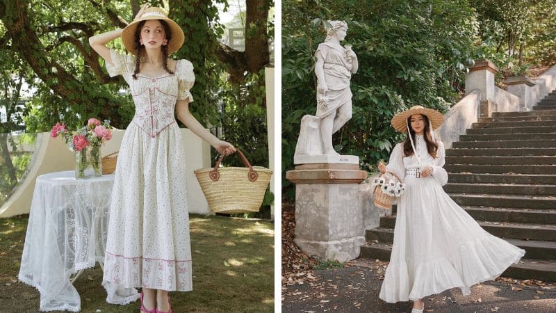 Top beautiful and gentle floral cottage core dress models, transform into a muse in an instant - Celidior