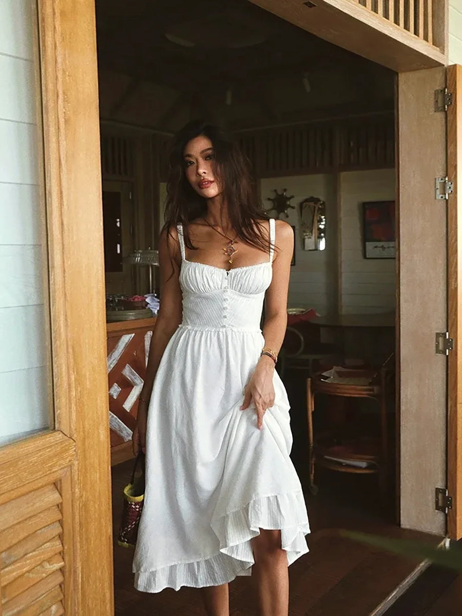 Aanana Slip Sexy Open Back High Waisted Dress