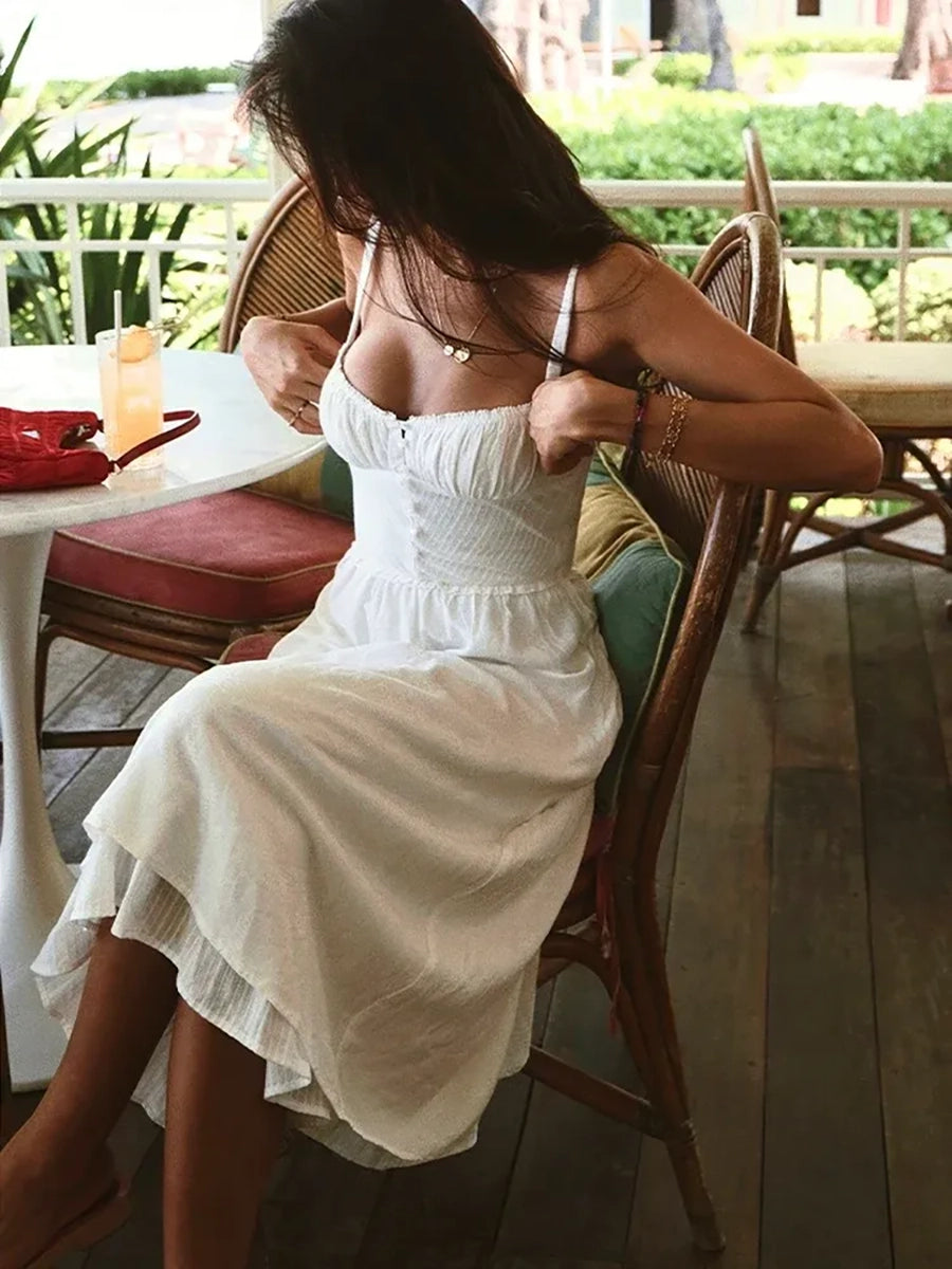 Aanana Slip Sexy Open Back High Waisted Dress