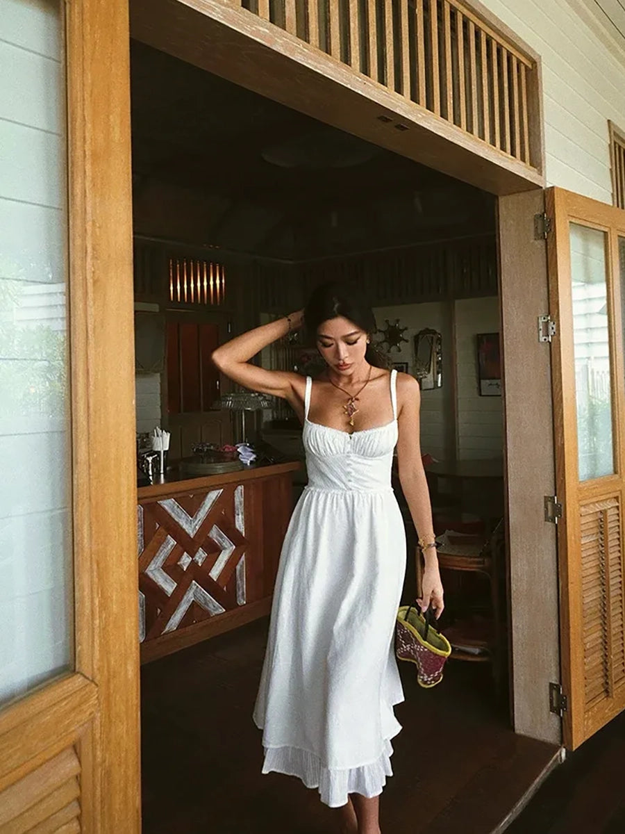 Aanana Slip Sexy Open Back High Waisted Dress