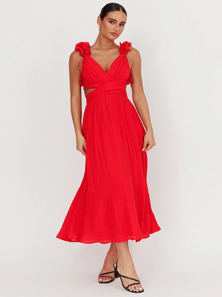Abella Casual Backless CrossStrap Dress