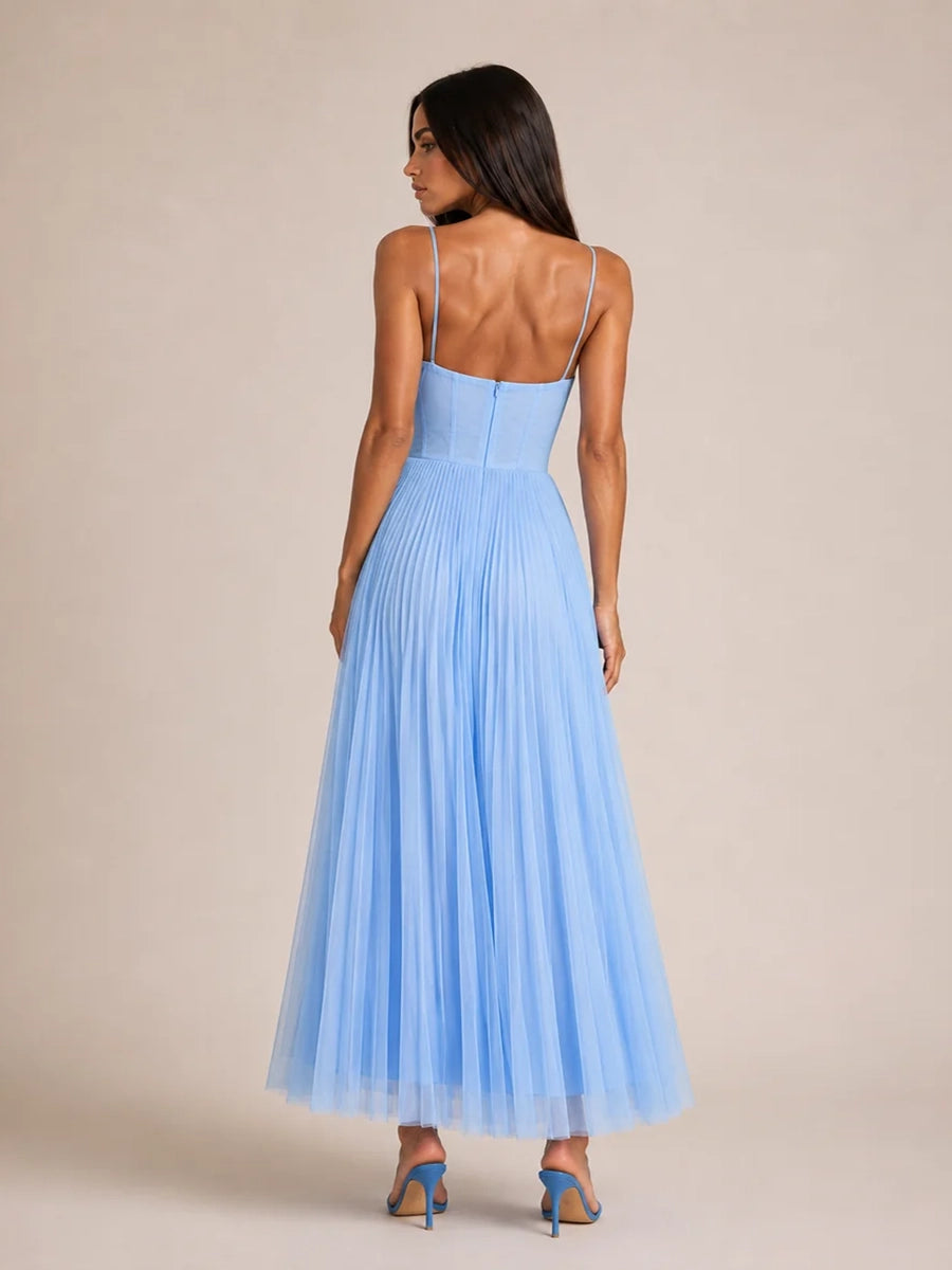 Achery Sling Backless Sleeveless Slim Fit Midi Dress
