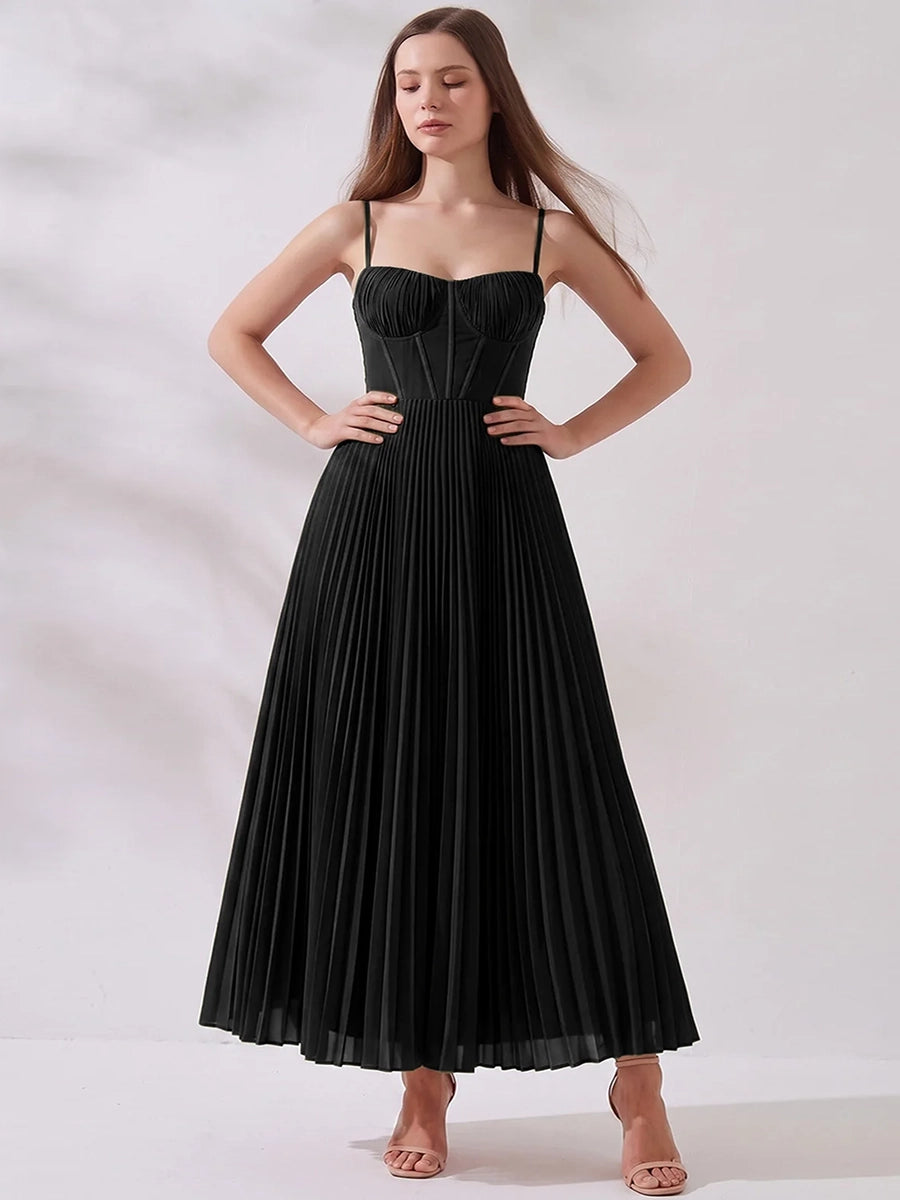 Achery Sling Backless Sleeveless Slim Fit Midi Dress