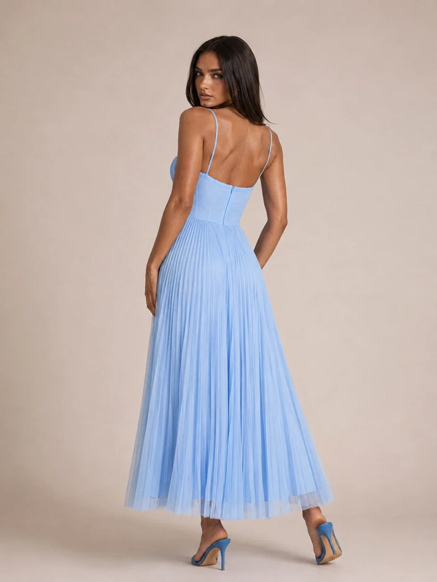 Achery Sling Backless Sleeveless Slim Fit Midi Dress