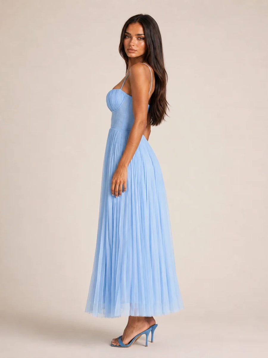 Achery Sling Backless Sleeveless Slim Fit Midi Dress