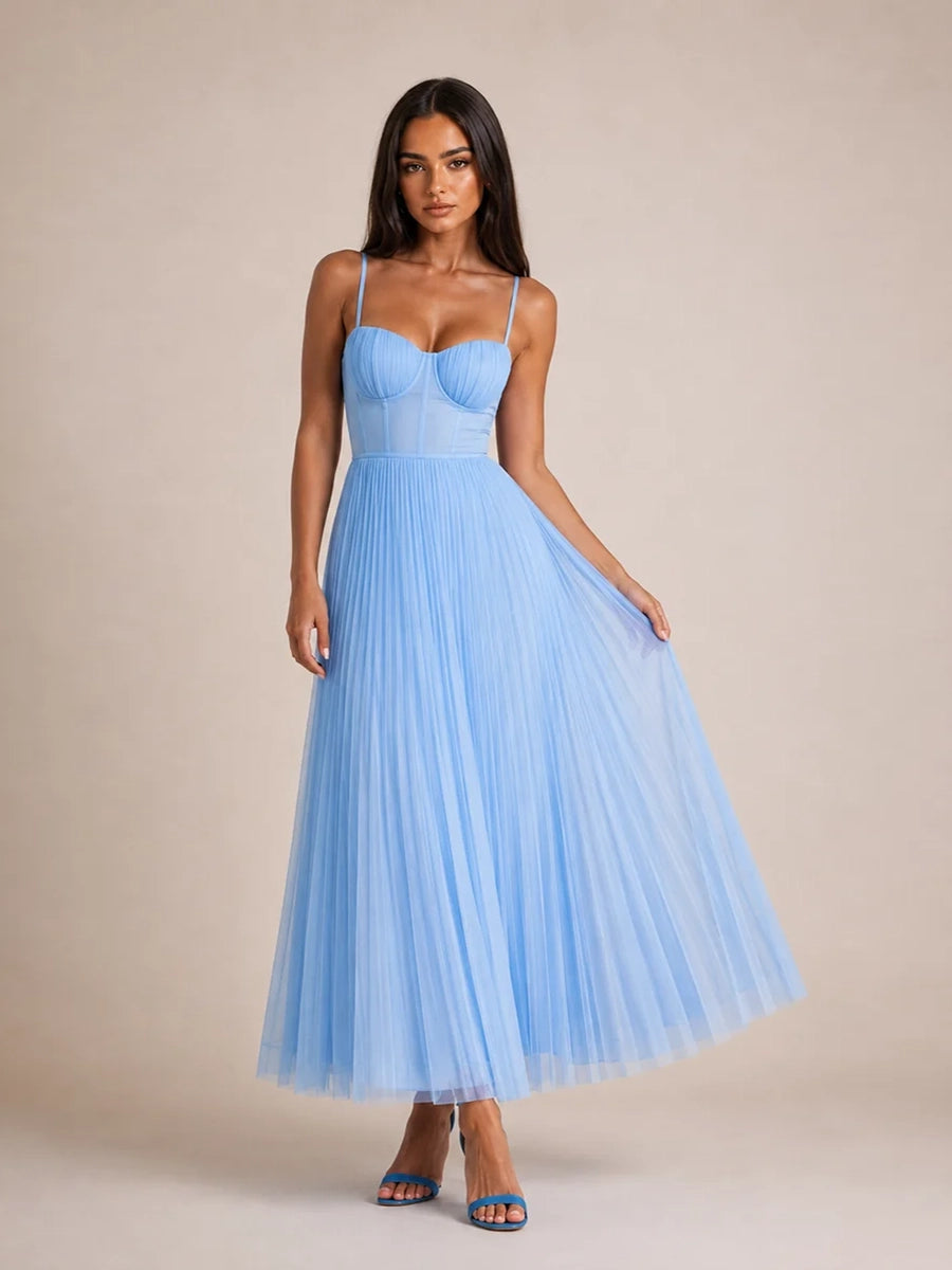 Achery Sling Backless Sleeveless Slim Fit Midi Dress