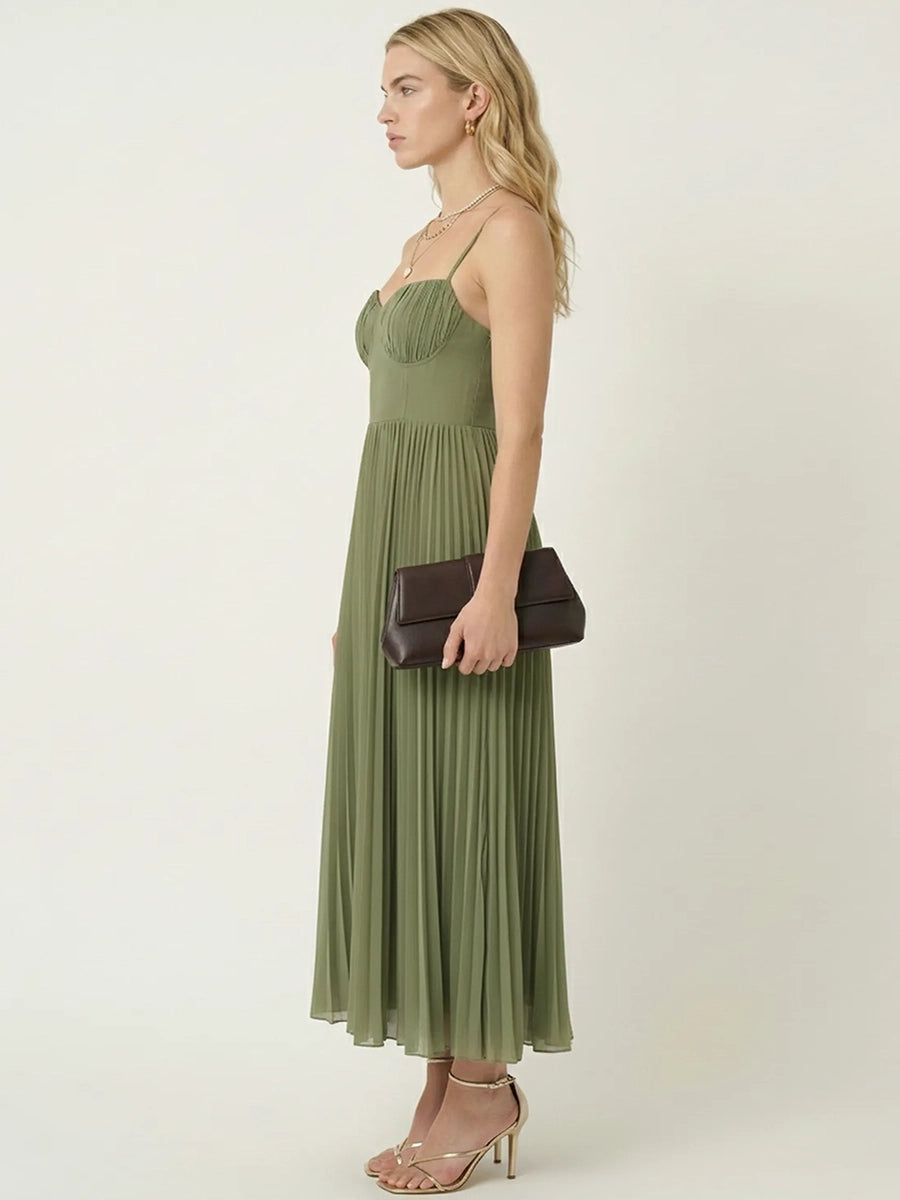 Achery Sling Backless Sleeveless Slim Fit Midi Dress