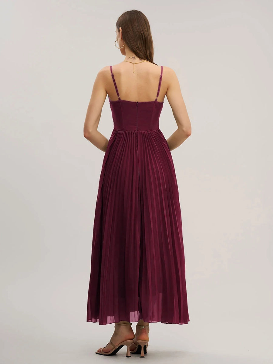 Achery Sling Backless Sleeveless Slim Fit Midi Dress