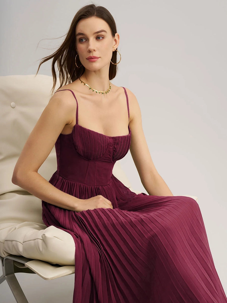 Achery Sling Backless Sleeveless Slim Fit Midi Dress