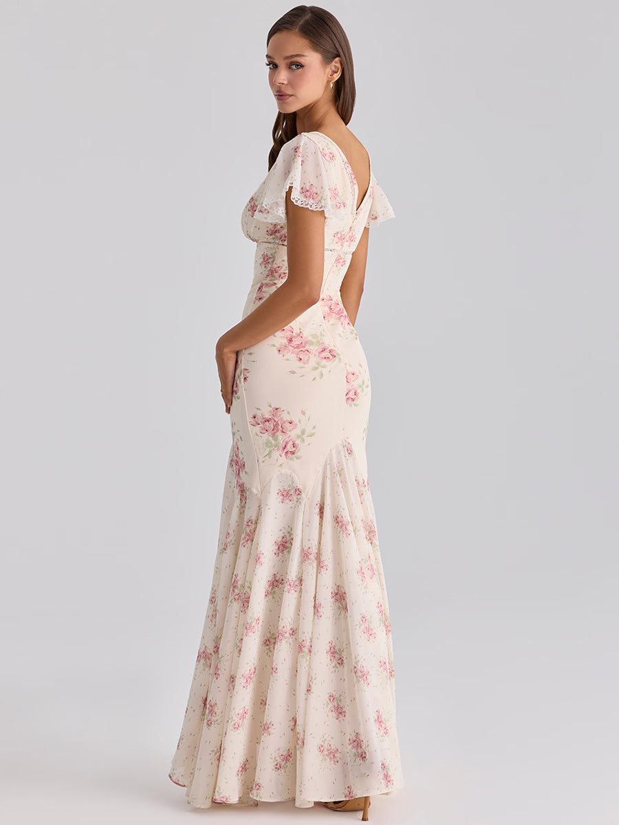 Aduere V-Neck Long Flowing Maxi Dress