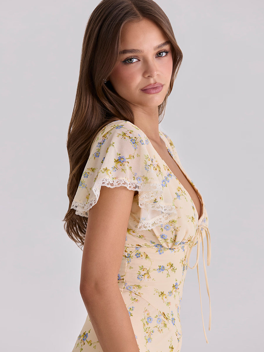 Aduere V-Neck Long Flowing Maxi Dress