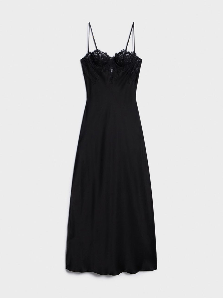Aenus Sexy Halter Sleeveless Lace Slim Dress