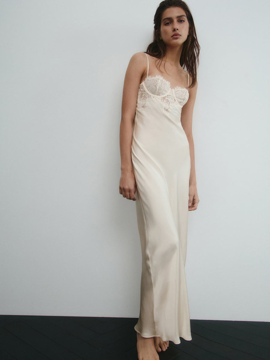 Aenus Sexy Halter Sleeveless Lace Slim Dress