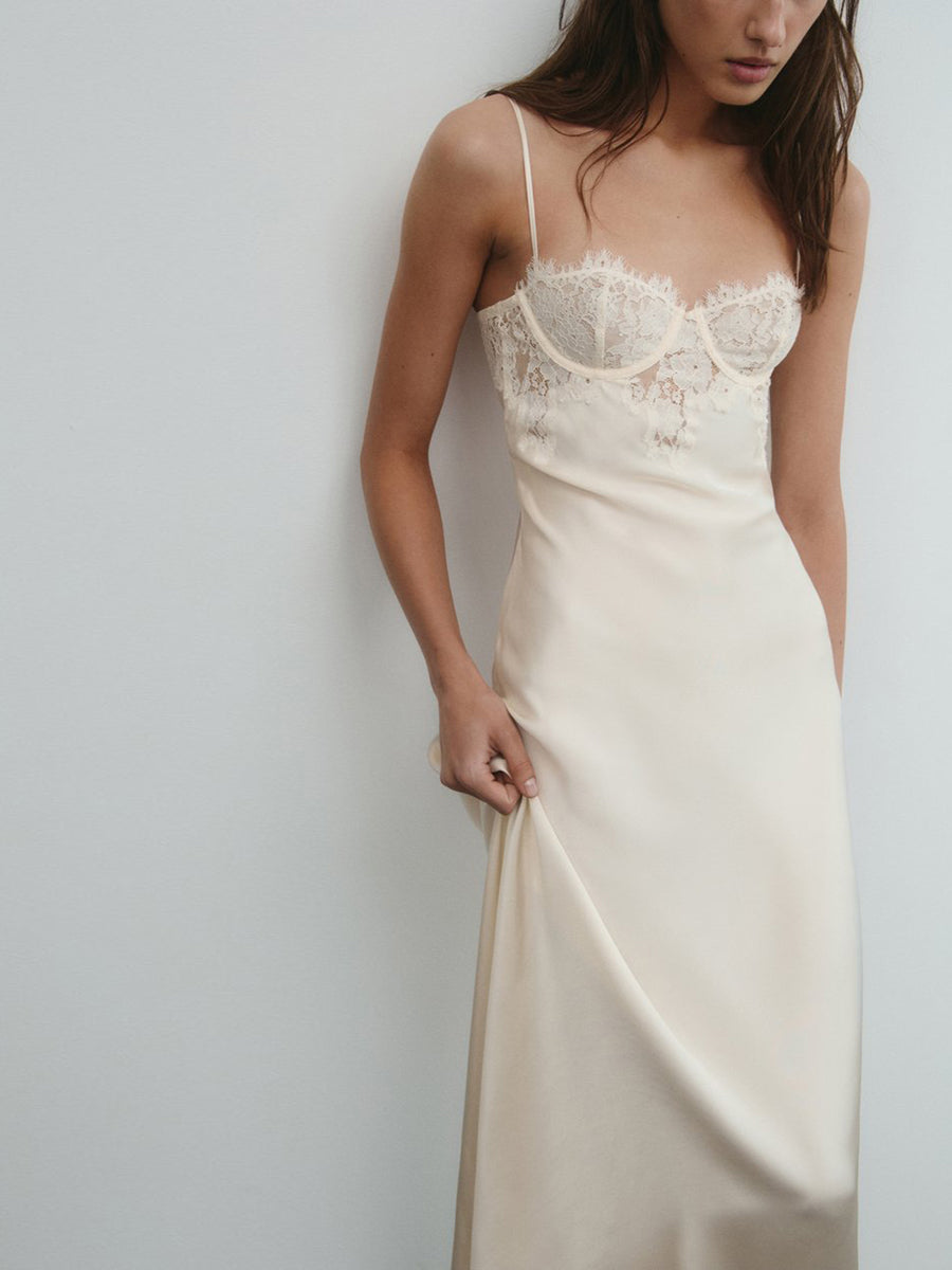 Aenus Sexy Halter Sleeveless Lace Slim Dress