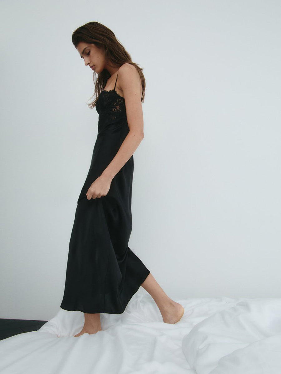 Aenus Sexy Halter Sleeveless Lace Slim Dress