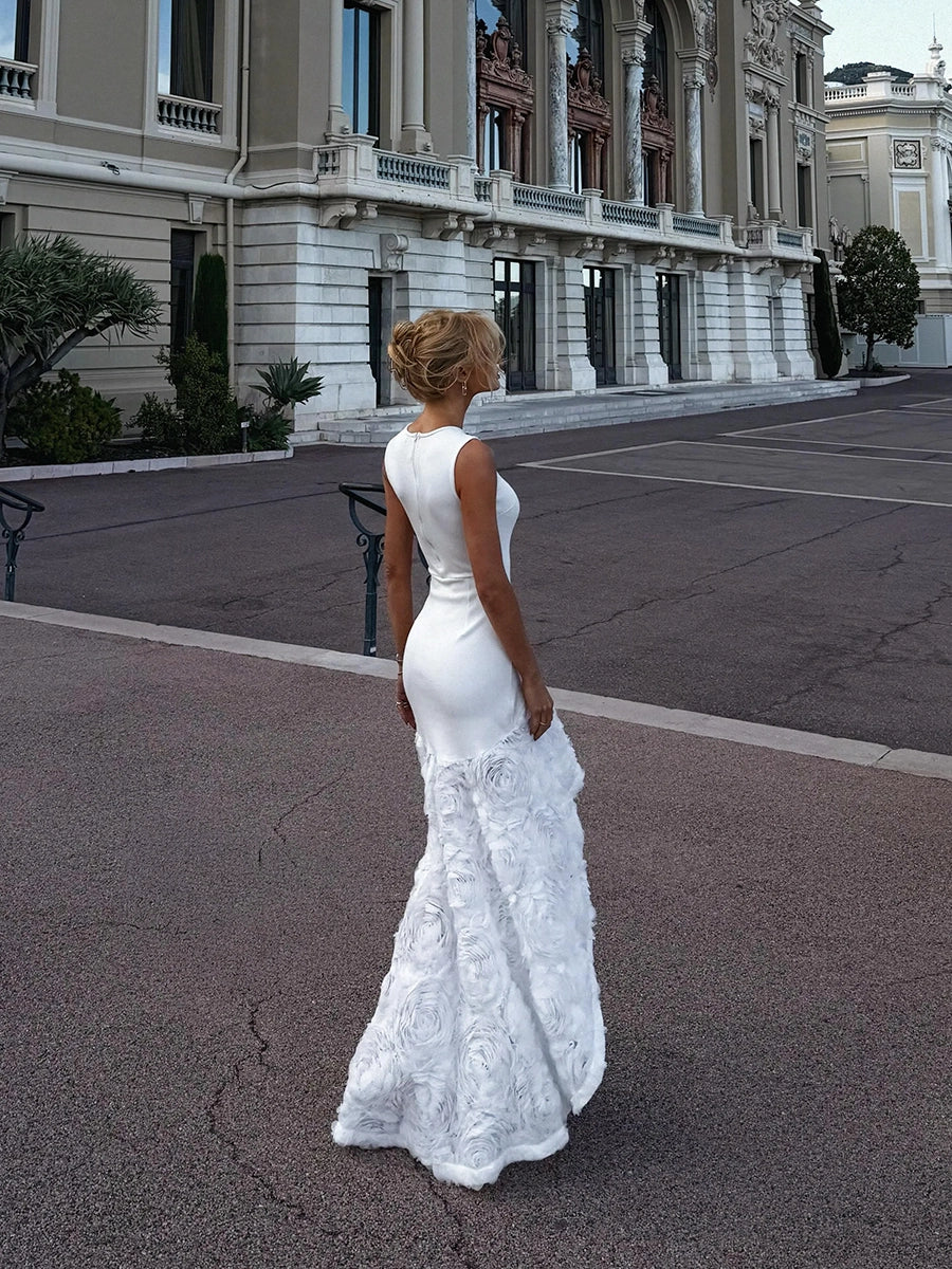 Alitha Elegant Spliced Round Neck Sleeveless Dress