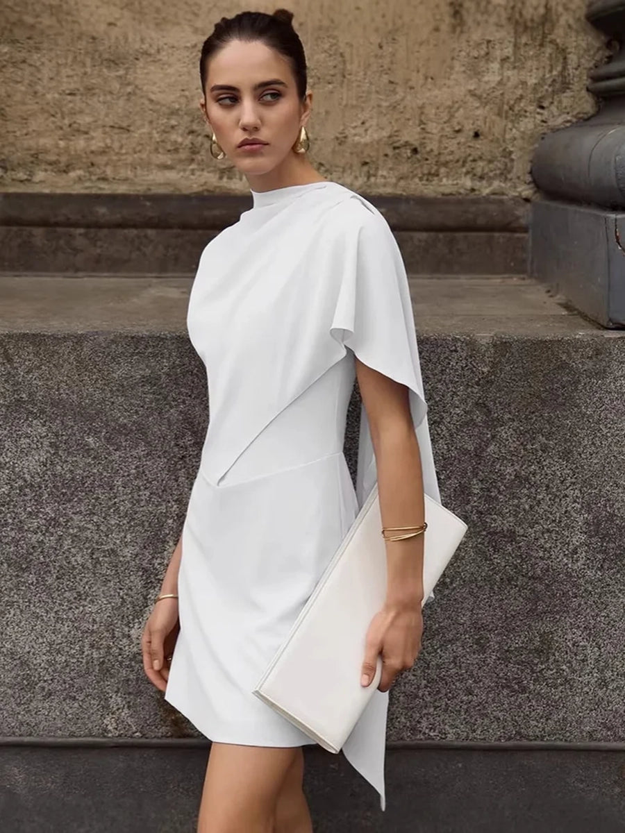 Alwen Irregular Sleeveless Waist Cinching Elegant Dress