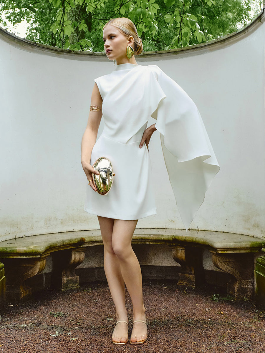 Alwen Irregular Sleeveless Waist Cinching Elegant Dress