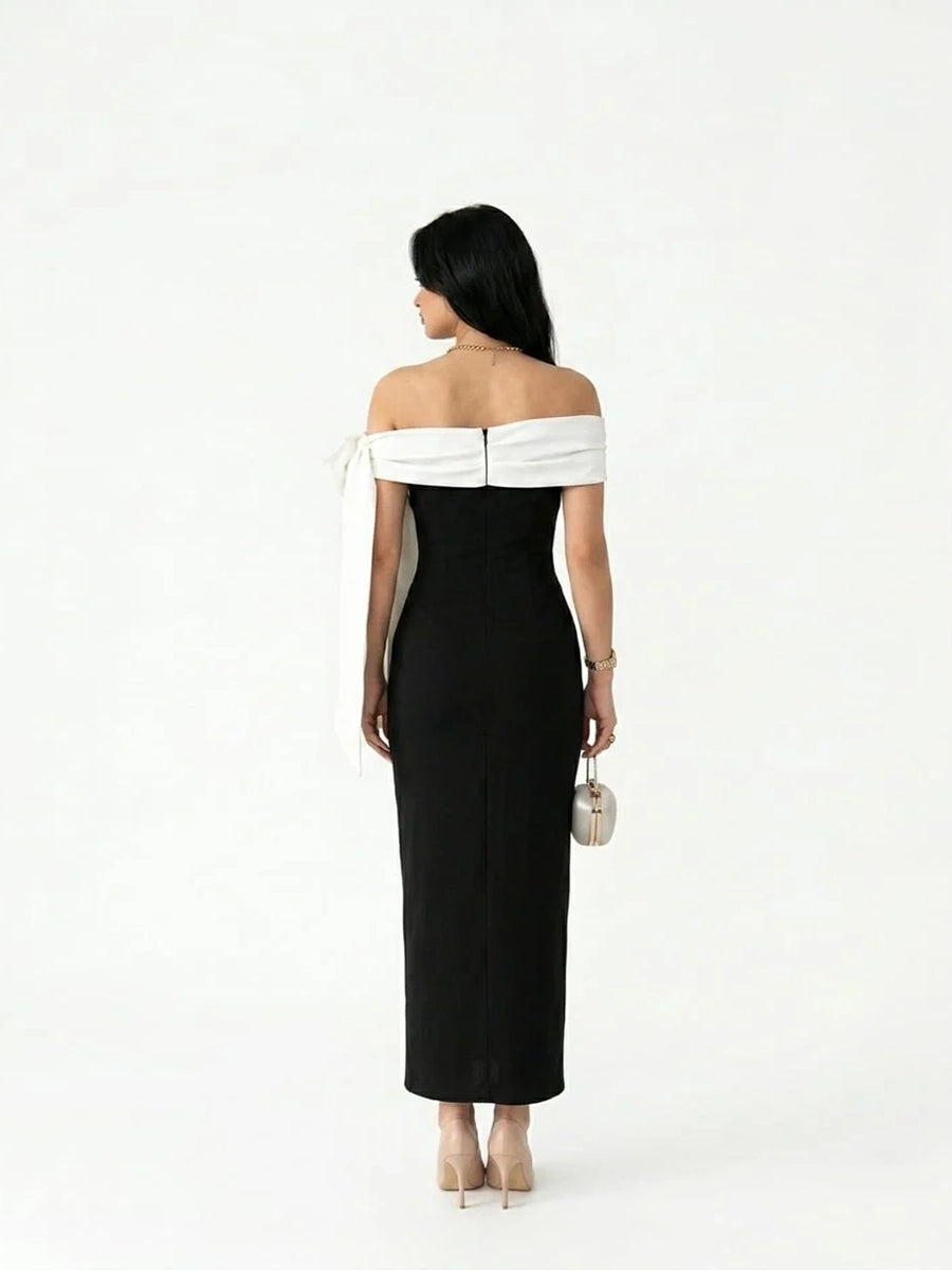 Anche Oblique Shoulder Bandage Niche Dress