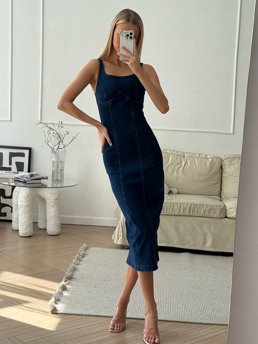 Arabe Zippered Vest Style Suspender Dress