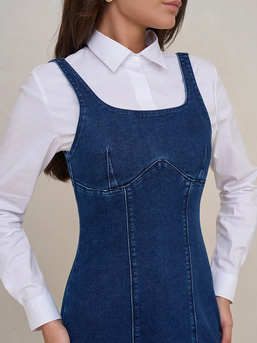 Arabe Zippered Vest Style Suspender Dress