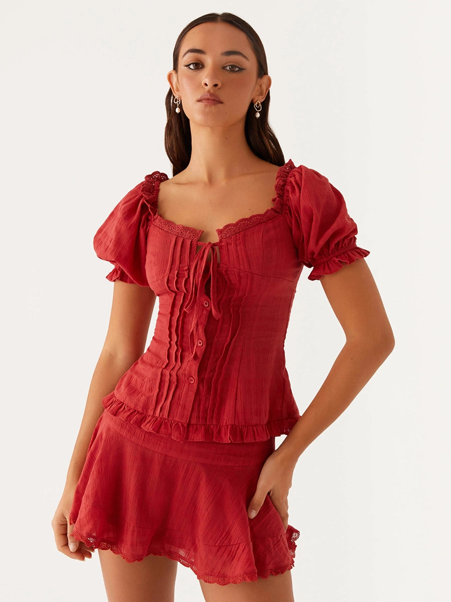 Asmus Woven Ruched Wrap Dress