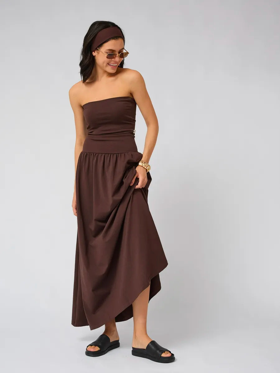 Astrid Strapless Pleated Evening Dress