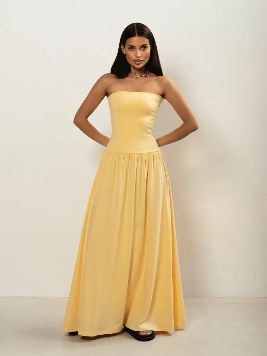 Astrid Strapless Pleated Evening Dress