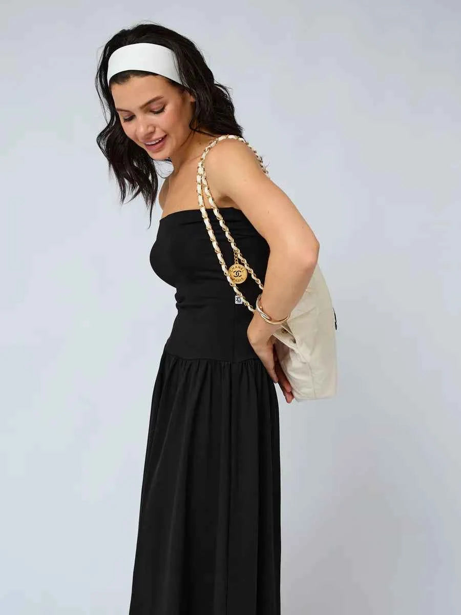 Astrid Strapless Pleated Evening Dress