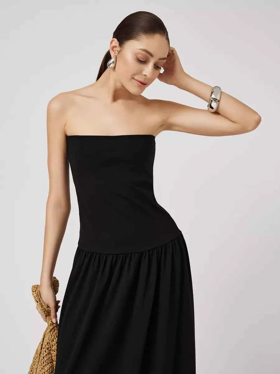 Astrid Strapless Pleated Evening Dress
