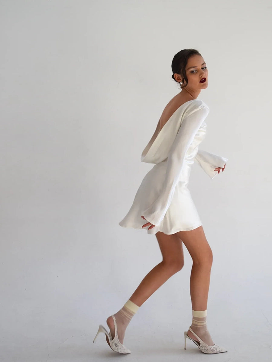 Aylin Autumn Evening Backless Long Sleeve Dress