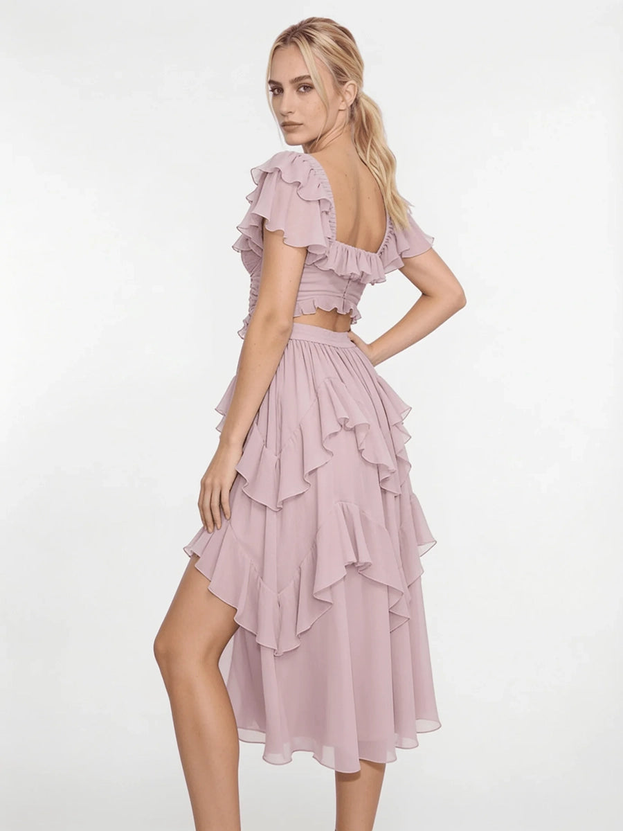 Aynard Summer Ruffled Short Sleeved Dress