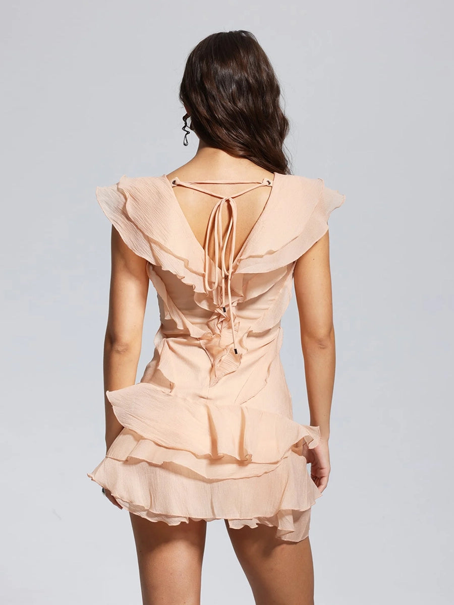 Aytlyn Off Shoulder V-Neck Mini Dress